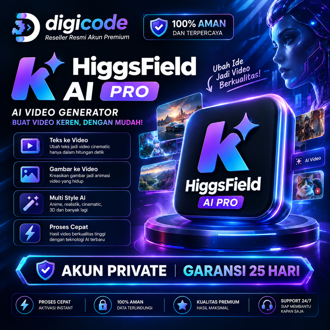 HiggsField AI Pro Private | 30 Hari