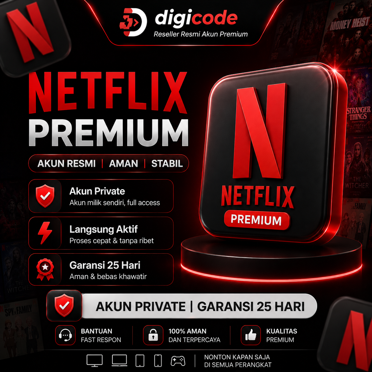 Netflix Premium Private | 30 Hari